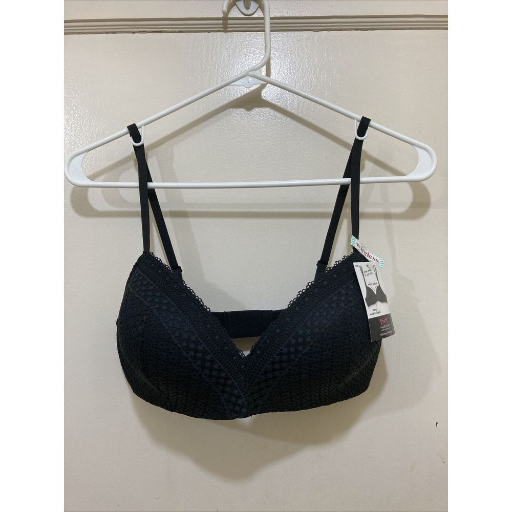 Maidenform T-Shirt Bra Self‎ Expressions Wireless Womens 36 C Black SE0583 NEW